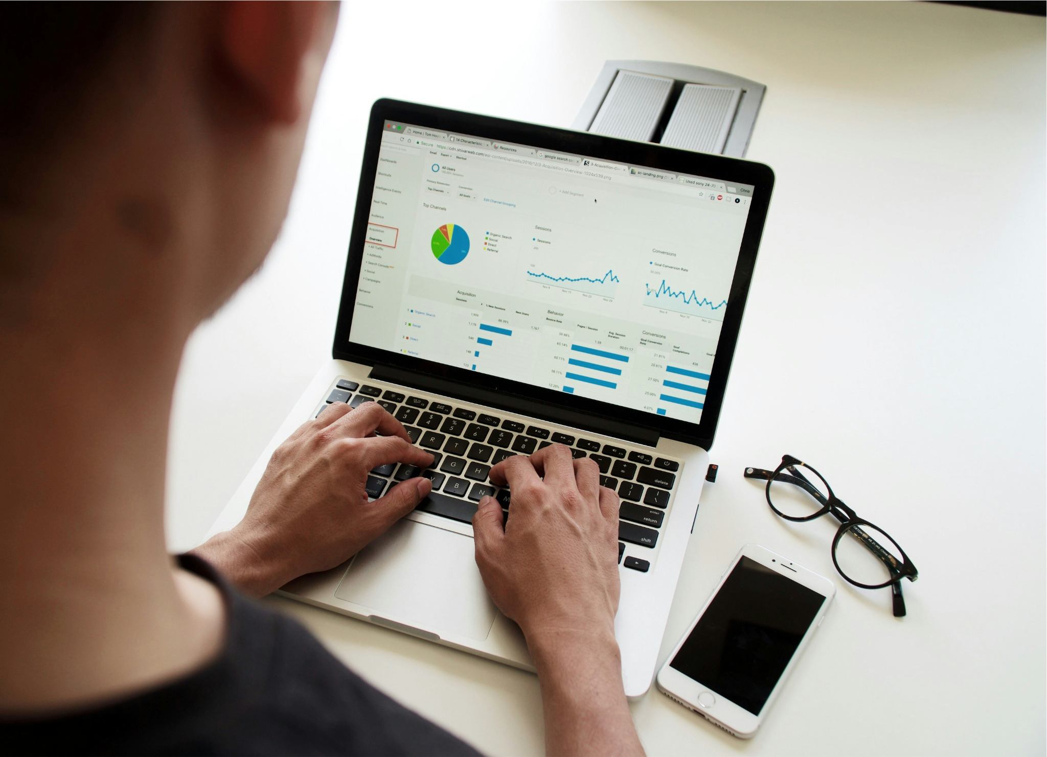 Analytics dashboard open on a laptop