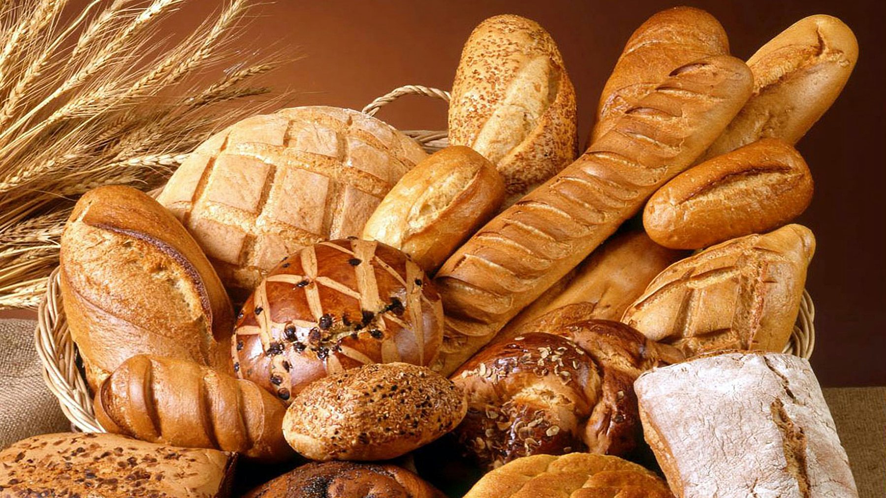 Basket filled with breads and rolls